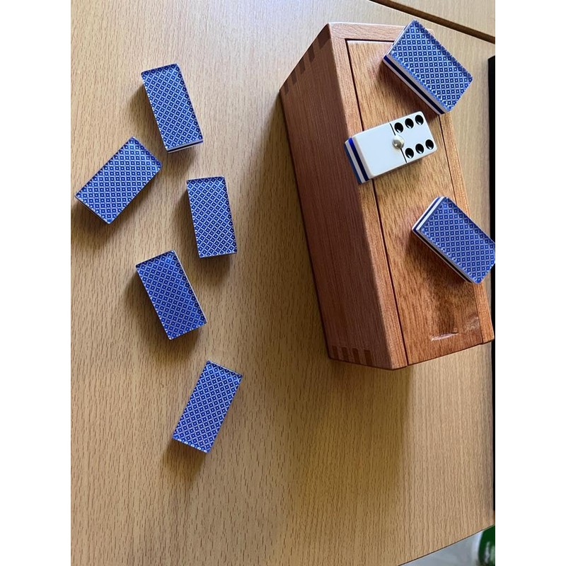 Domino Profesional Azul en Caja Madera Valenciana
