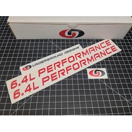 6.4L Performance Decals (2pk) 392 Hemi V8 Hood Fender Racing Stickers Fits 2011+ Challenger Charger Grand Cherokee (Gloss Red, 3/4" H x 11.5" L)