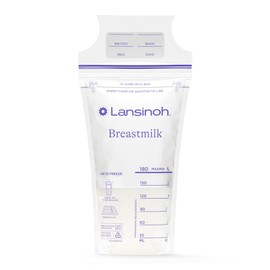 Lansinoh Breastmilk Storage Bags, 200 Count Value Pack, Easy to Use Breast Milk Storage Bags for Feeding, Baby Essentials, Presterilized, Hygienically Doubled-Sealed for Freezing & Refrigeration, 6 OZ