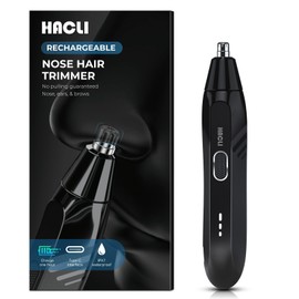 HACLI - Cortapelos de nariz para hombres y mujeres, cortapelos eléctricos con cuchilla de acero inoxidable reemplazable, potente motor de 8000 rpm, uso en húmedo/seco, bloqueo de viaje, diseño