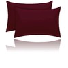 Kanak Pillowcase 2 pack Polycotton Pillow case cover 50x75cm - Wine Plain Dyed Housewife Pillowcases with Envelope Closure