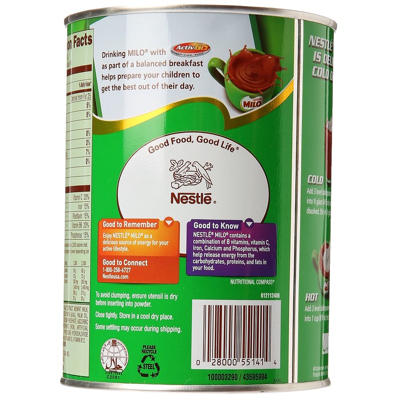 Nestle Milo Malt Beverage Mix, Chocolate, 14.1 -Ounce