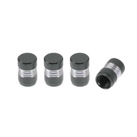 HEROFFIX 4 Pcs Decorative Tire Valve Stem Caps 16mm Tyre Valve Dust Covers for Most Cars Truck Titanium Tone Aluminum Alloy