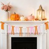 Pink and Orange Fall Bow Garland, Thanksgiving Fall Mantel Bows