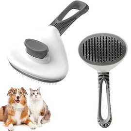 Cat and Dog Brush, Pet Comb, Round Head, Bead Pin Wrap & Hair Removal Care, Cat Brush, Painless Hair Removal, Long and Short Hair, No Harm to Skin, Easy to Remove, One-Touch Removal, Easy to Hang and