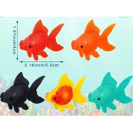 Junfamilee 3 Pcs Black Fake Floating Fishes Plastic Fake Goldfish Artificial Aquarium Fishes Colorful Realistic Artificial Moving Fish Ornament Decorations for Aquarium Fish Tank, Aquarium Décor
