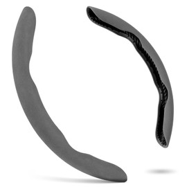 PAUUOOA Alcantara Material Steering Wheel Cover, Non- Slip Segmented Car Steering Wheel Cover, Steering Wheel Cover Men & Women, Universal 99% Car Wheel Cover Protector (Gray-Regular Style)