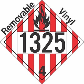 GC Labels-P308c1325, Flammable Solid Class 4.1 UN1325 Removable Vinyl DOT Placard, Package of 50 Placards