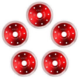 AOKLIT 5 Pcs Diamond Saw Blade, 4" Super Thin Tile Grinding Blade, Diamond Blade for Angle Grinder Cutting Porcelain Tile Granite Marbles