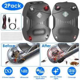 iMounTEK 2pcs Car Under Hood Ultrasonic Mice Pest Control Repeller Rat Rodent Repellent
