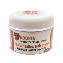 NOORIA Karkar tallow Hair Growth Cream Organic 100% All Natural and Traditional Treatment Cream For Longer Shiny Healthy Moisturized Hair, prevent dryness,frizz,and breakage,handmade tallow 8oz
