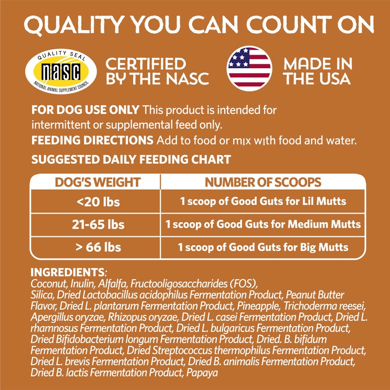 Fidobiotics Good Guts for Big Mutts Probiotic for Dogs, 12