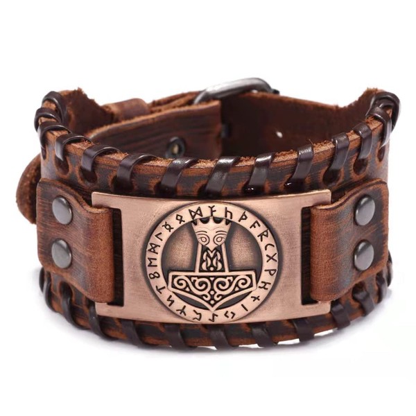 TURTLEDOVE Viking Bracelet Norse Mjolnir - Nordic Bracelet with Thor's