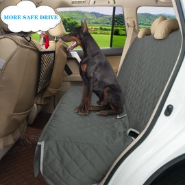Bark Lover Dog Seat Cover for Back Seat More Durable Waterproof Backseat Protector, High Heat Resistant and Nonslip Back Seat Cover for Dogs Kids, Universal Size Fits Cars Trucks SUVs (Grey)