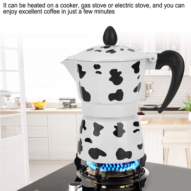 Aluminium Coffee Pot - Coffee Maker - Milk Cow Color