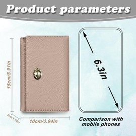 FuninCrea Women Wallets PU Leather Ladies Purse with Multiple Card Slots and ID Windows, Womens Purse Solid Ladies Wallet Stylish Ladies Leather Purses with Lock Buckle and Coin Pocket (Khaki, S)