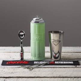 TableCraft Coca-Cola CC308 Ice Cream Scoop with Contour Bottle Handle and Chrome Plated Metal, Red