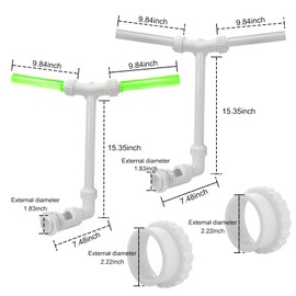 VirgoCCY 2-Pack Pool Fountain - Dual Spray Water Fountains for Above and In-Ground Pools, Adjustable Fluorescent Dual Spray Waterfall Sprinkler Cooler for Pool, High-Pressure Pool Spray Fountain.