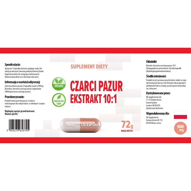 Devils Claw 10:1 Extract (5000mg Equivalent) 120 Vegan Capsules, 3rd