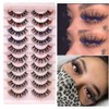 Russian Multi-Coloured D Curl Strip Lashes Coloured Pink Blue Purple