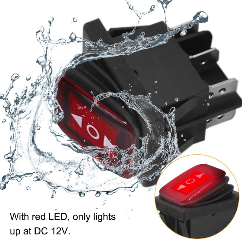 Xiatiaosann Rocker Switch 6 Pin 3 Position ON/OFF/ON DPDT Momentary