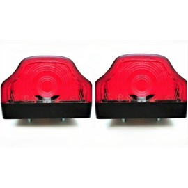 MelTruck® 2 x Red Number Plate Light Position Light Rear E9 for Truck Car Trailer