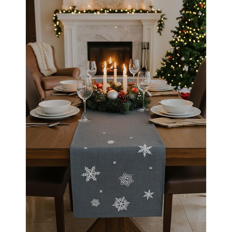 KAMACA Table Runner 40 x 150 cm with Filigree Embroidery