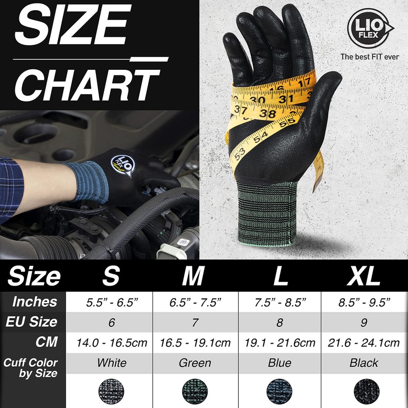 Safety Work Gloves with Touchscreen Fingers, 1 Pair Thin &
