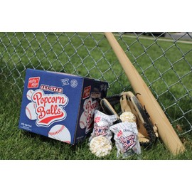 Kathy Kaye Baseball Sweet & Salty 1 oz. Popcorn Balls | Delicious, Crunchy, & Perfect for Snacking| Classic Sweet & Salty Flavor for Game Day, Parties & More | Box of 18