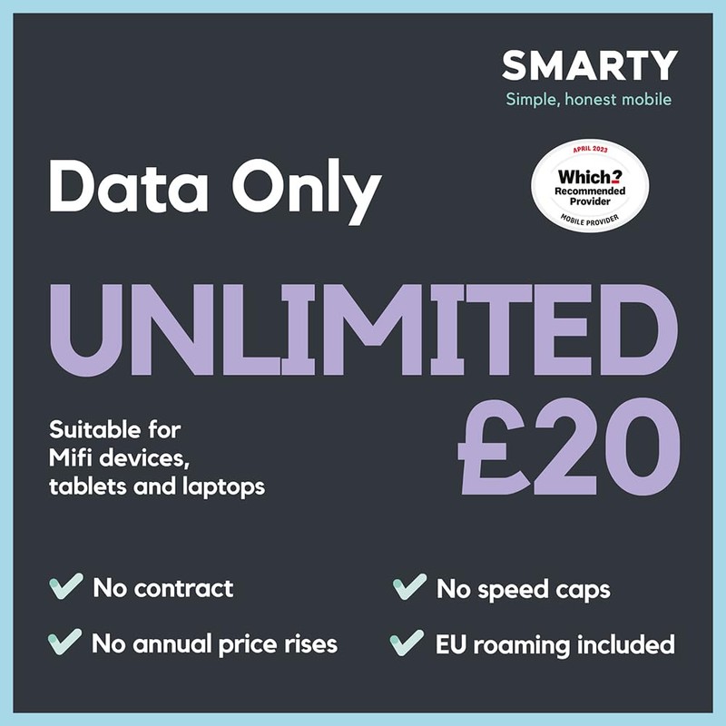 SMARTY SMARTY Unlimited Data only SIM. 1 month plan, No