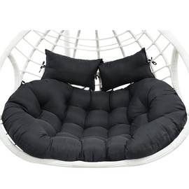 lihtsofty Double Egg Chair Cushion Replacement 55x35in -Thickened Waterproof Removable Double Hanging Egg Chair Cushions, Swing Chair Cushion, Outdoor Patio Hanging Basket Chair Cushions(Dark Grey)
