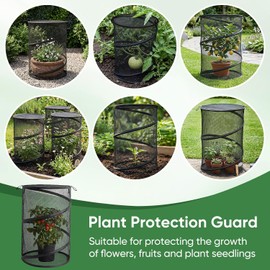 48 x 36 cm, cubierta de malla para plantas de jardín, protectores de plantas, animales, pájaros, pollo, red de jardín al aire última intervensión, cubierta de flores con 4 clavijas para proteger