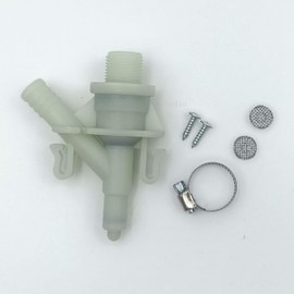 385311641 RV Toilet Water Valve Kit Replacement for Dometic and Sealand 300, 301, 310, 311, 320, 321 Series Pedal-Flush Toilets Camper Trailer RV Toilet, Includes Hose Clamp and Fasteners Resistance