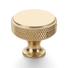 Amerdeco 5 Pack Gold Knurled Cabinet Knobs, Kitchen Drawer Handles for Dresser, Cupboard & Wardrobe