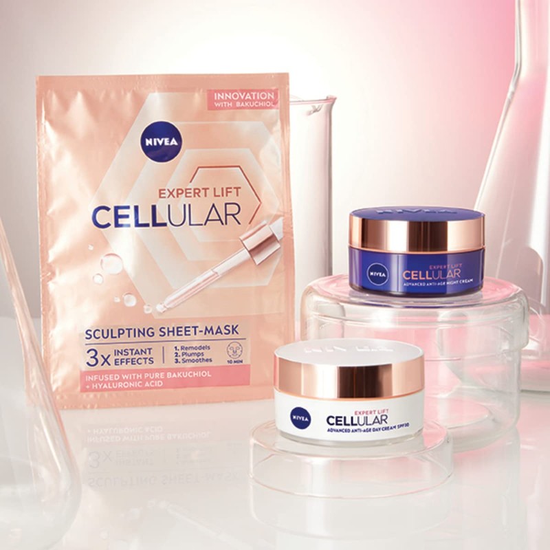 NIVEA Cellular Expert Lift Pure Bakuchiol Sculpting Face Sheet Mask