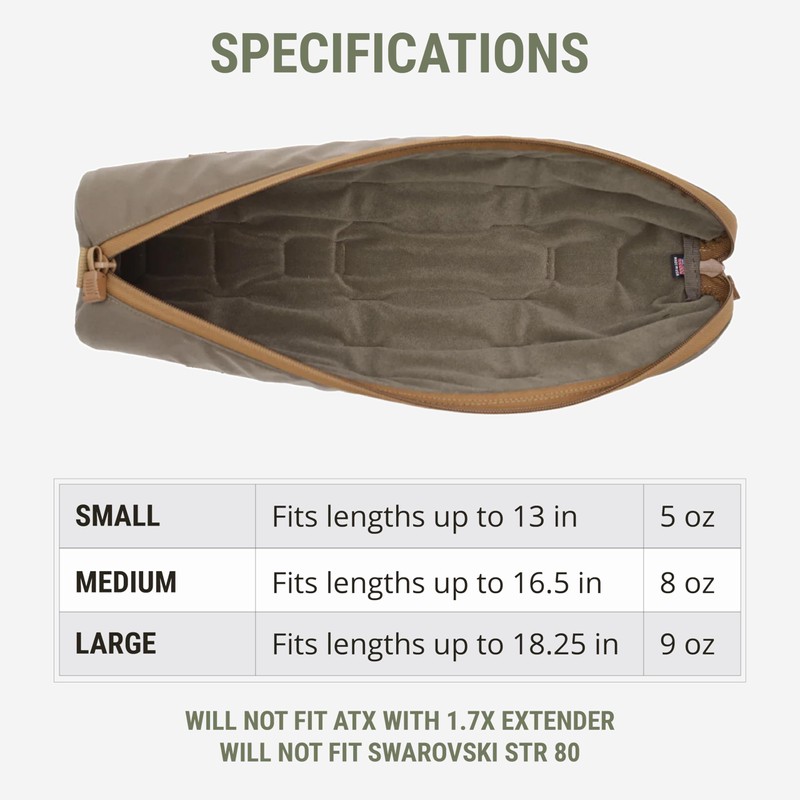 Marsupial Gear Straight Spotting Scope Case, Ranger Green, Medium