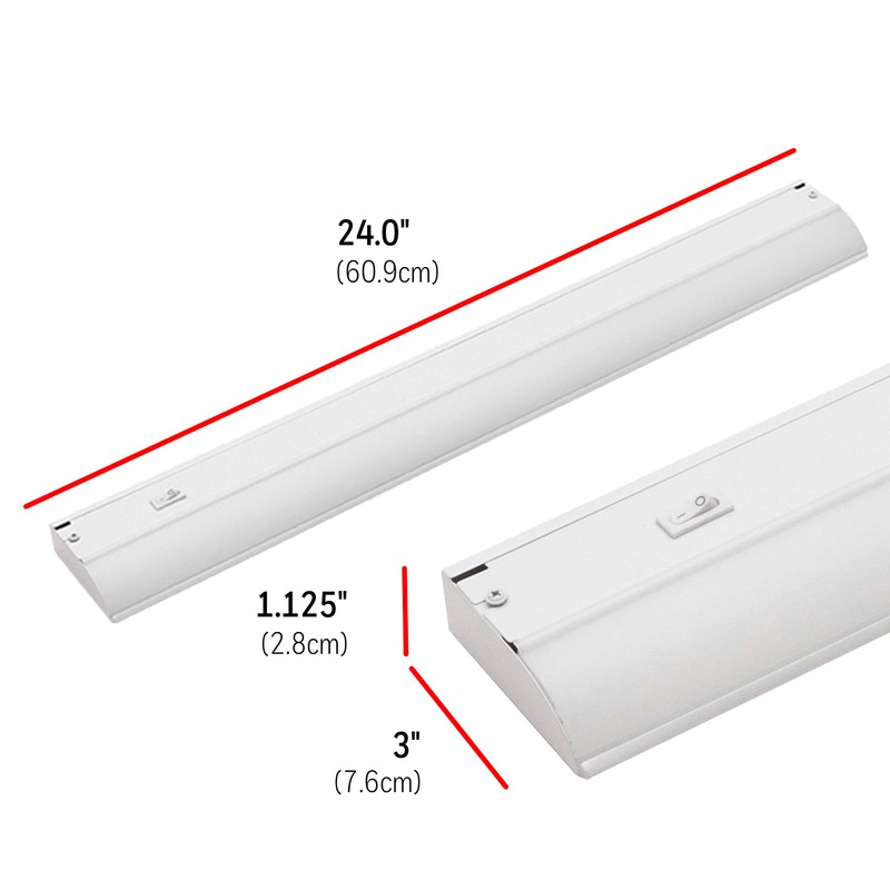 UltraPro 24 inch Hardwired Under Cabinet Lights, On/Off Only, 2700K