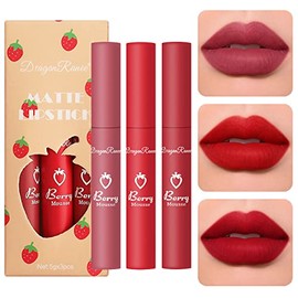 Sulily- Juego de 3 pintalabios mate color piel, lápiz labial suave Natural Velvet Air Moisture, Ultimate Nourish                                      