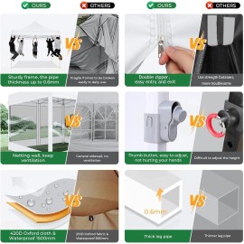 Hoteel 10x10FT Pop-Up Canopy Party Tent Gazebo w/ Mosquito Netting Outdoor Garden Patio