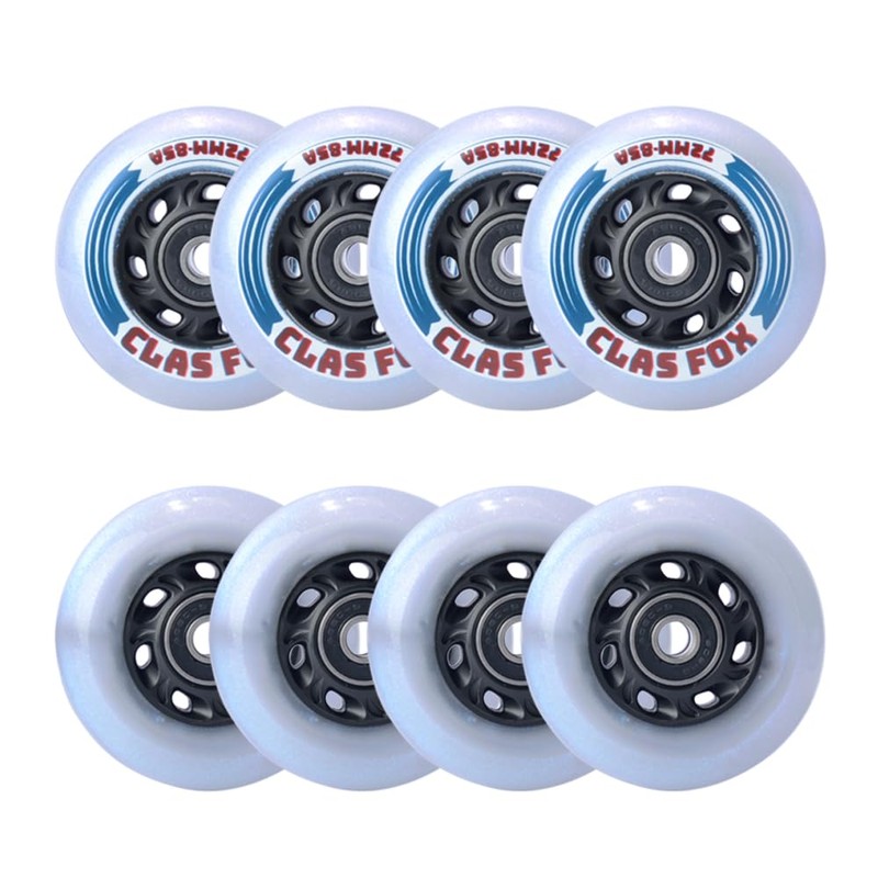 CLAS FOX Inline Skate Replacement Wheels With Wheels Bag 72mm/76mm