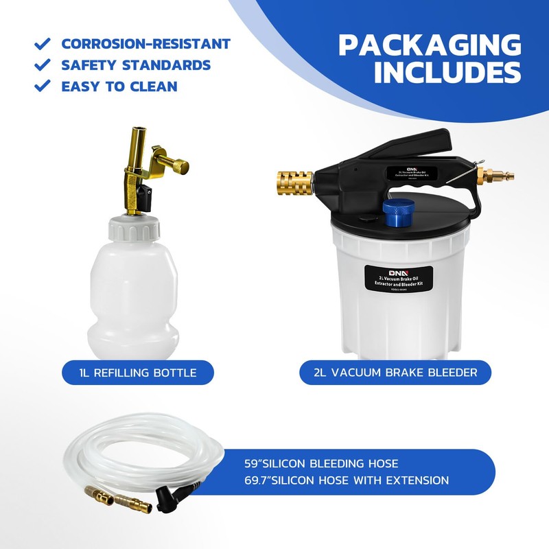 DNA MOTORING 2L Vacuum Brake Oil Extractor and Bleeder Kit