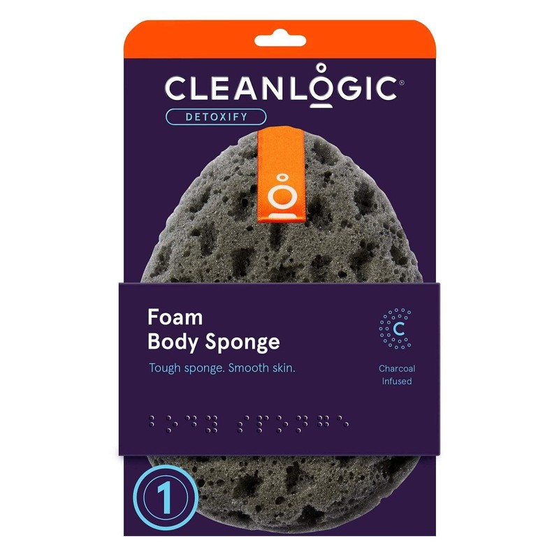 Clean Logic Charcoal Infused Sea Foam Body Sponge (Pack of