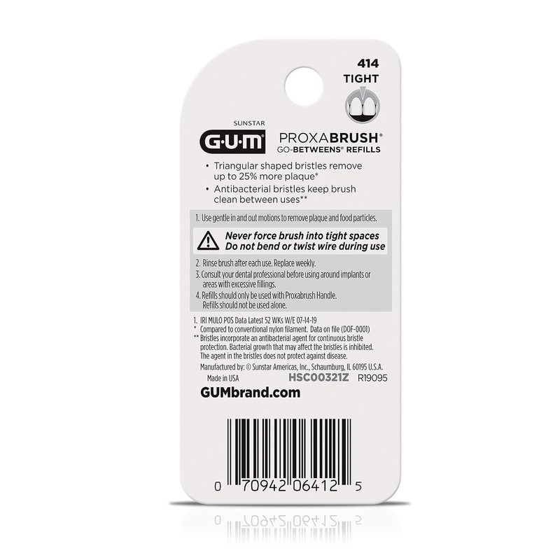 GUM Proxabrush Go-Betweens Refills - Tight - Compatible with GUM