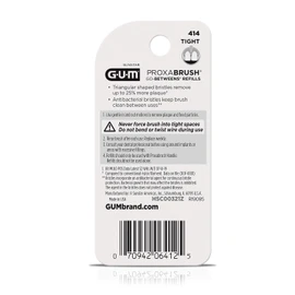 GUM Proxabrush Go-Betweens Refills - Tight - Compatible with GUM Permanent Handle -Reusable Interdental Brushes for Tight Teeth - Soft Bristled Dental Picks, 8 Count(Pack of 6)