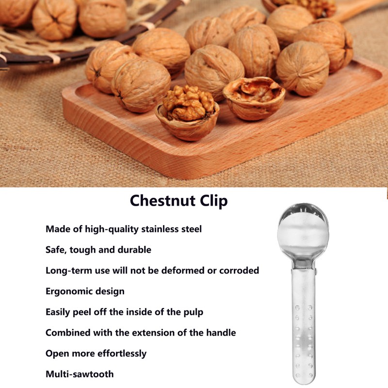 Stainless Steel Nutcracker Chestnut Clip Metal Multifunctional Nut Opener Plier