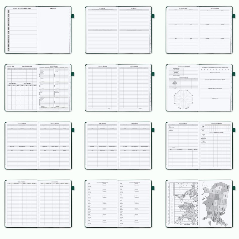 Soomeet Budget Planner with Monthly Tabs,Large Size, Budgeting Journal and