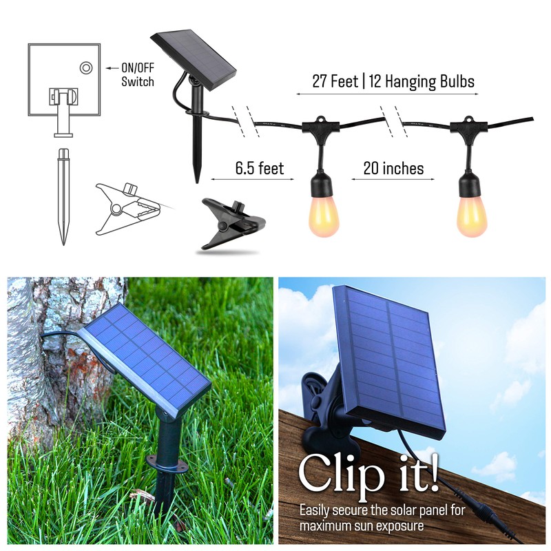 Brightech Ambience Pro with Flaming, Flickering LED Bulbs - Solar