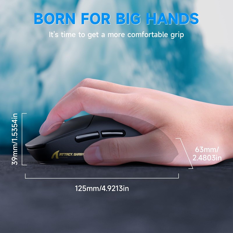 ATTACK SHARK X8 Plus 55g Superlight Wireless Gaming Mouse with