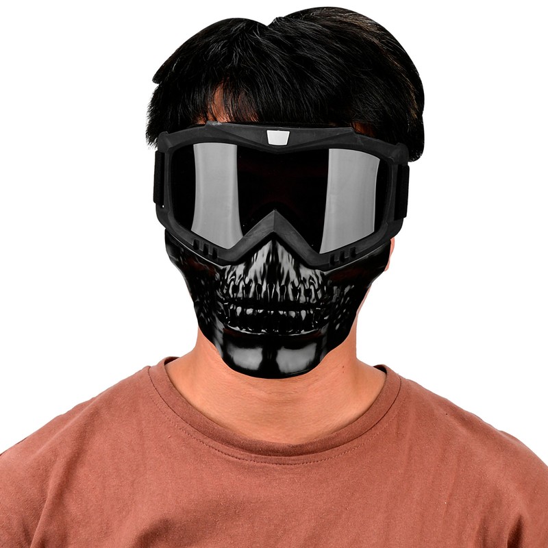 Outdoor Skull Motorcycle Helmet Goggles Face Mask Motorbike Racing Glasses