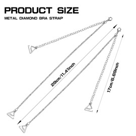 UPIQNG Rhinestone Bra Straps Adjustable Shoulder Straps Crystal Straps Removable Bra Straps Tops Dress Accessories for Women Girls,1 Pair Silver